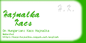 hajnalka kacs business card